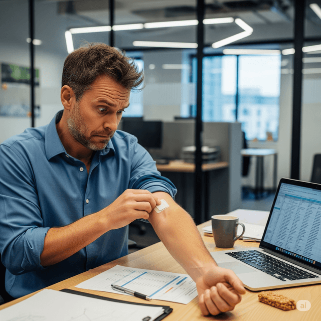 Parche 54e en aplicación sobre piel